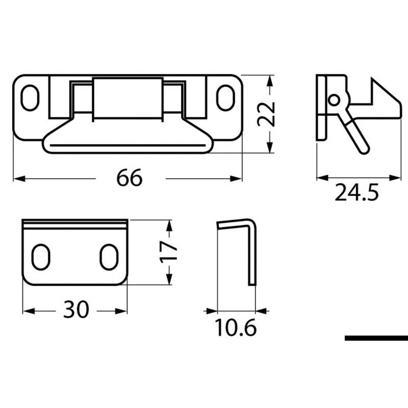 Cabinet lock Bavaria PVC